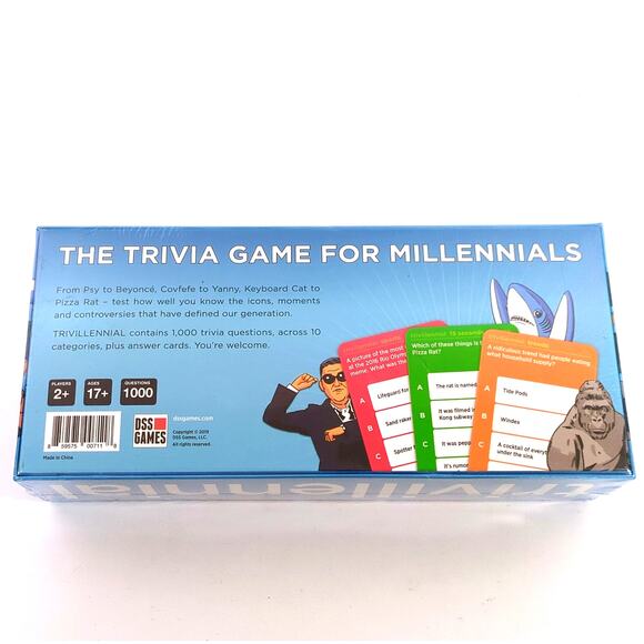 Trivillennial Party Game for Millennials 1000 Questions New Sealed 2019 Ages 17+ - Picture 2 of 2